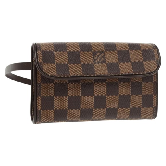 LOUIS VUITTON Damier Ebene Pochette Florentine Waist Bag N51856 LV Auth 102487AV - Picture 1 of 16